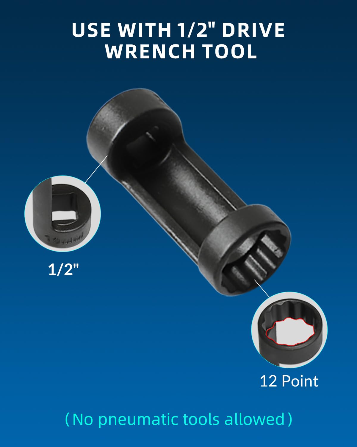 DPTOOL Enchufe de tuerca de puntal de 16 mm, 18 mm, 19 mm, 21 mm, 22 mm, 24 mm con 12 puntos, 1/2 ", enchufe esparcidor de puntal de suspensión, herramienta de amortiguador de 8 piezas