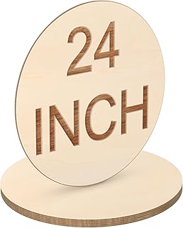 Jetec 2 Pieces 24 Inch Round Wood Circles Unfinished Round Wood Cutouts for Crafts, Door Hanger Painting and Burning
