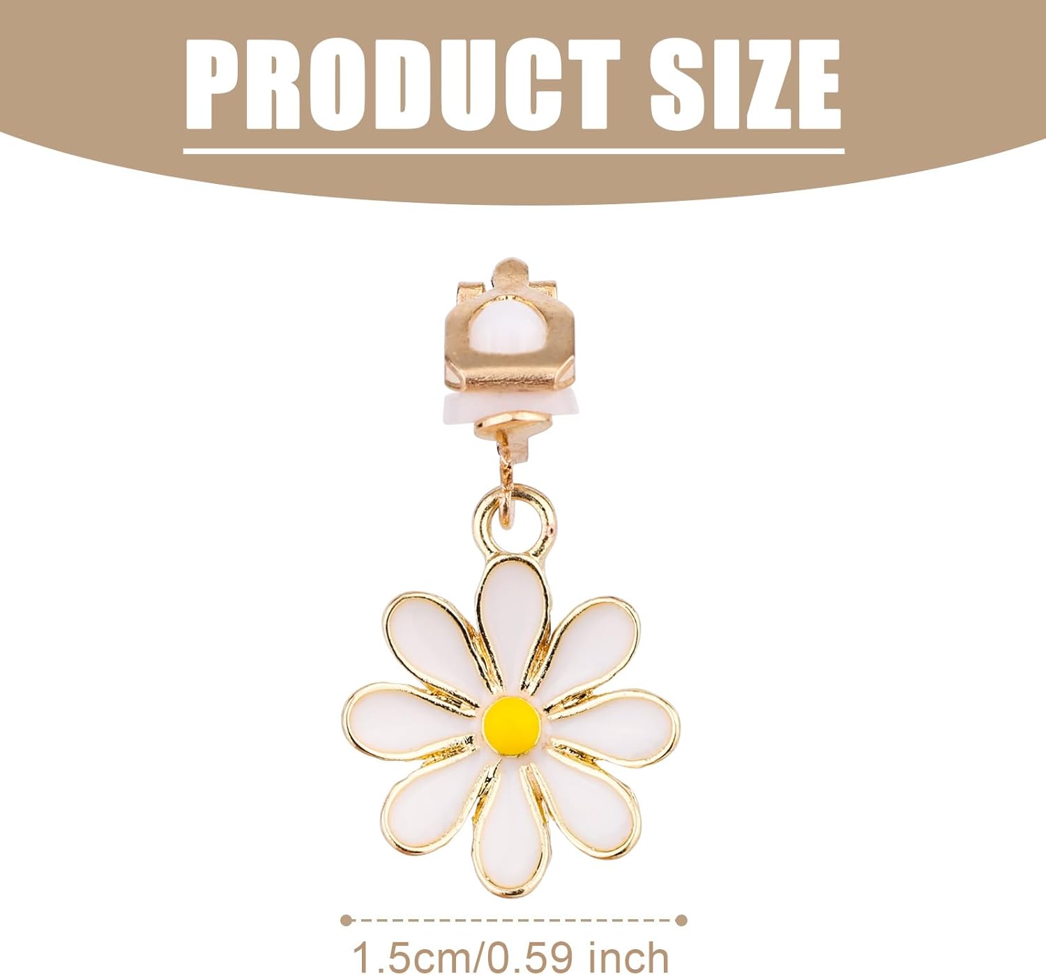 Clip on Daisy Earrings, Cute Drop Flower Earrings Minimal Non Piercing Dangle Earring Dainty Fashion Jewelry for Women Sweet Gift - Image 2