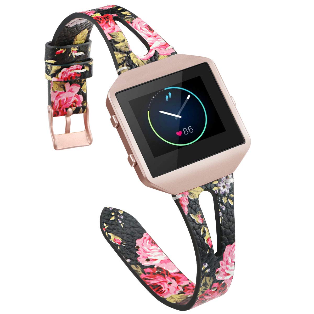 Leather Bands Compatible with Fitbit Blaze,Slim Band with Metal Frame Replacement Sport Strap Wristband for Women Men