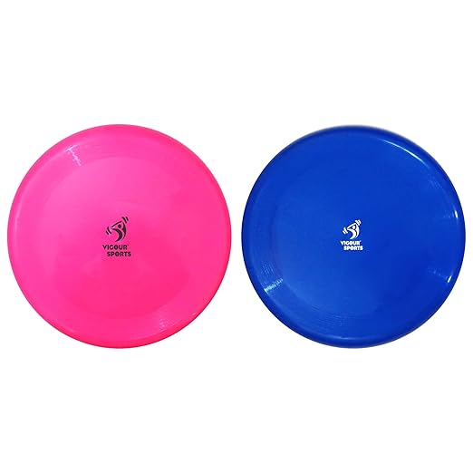 VIGOUR SPORTS Flying Disc Frisbee 9 Inch (Set of 2) - Multicolour for Kids and Adults Indoor and Outdoor Fun Games