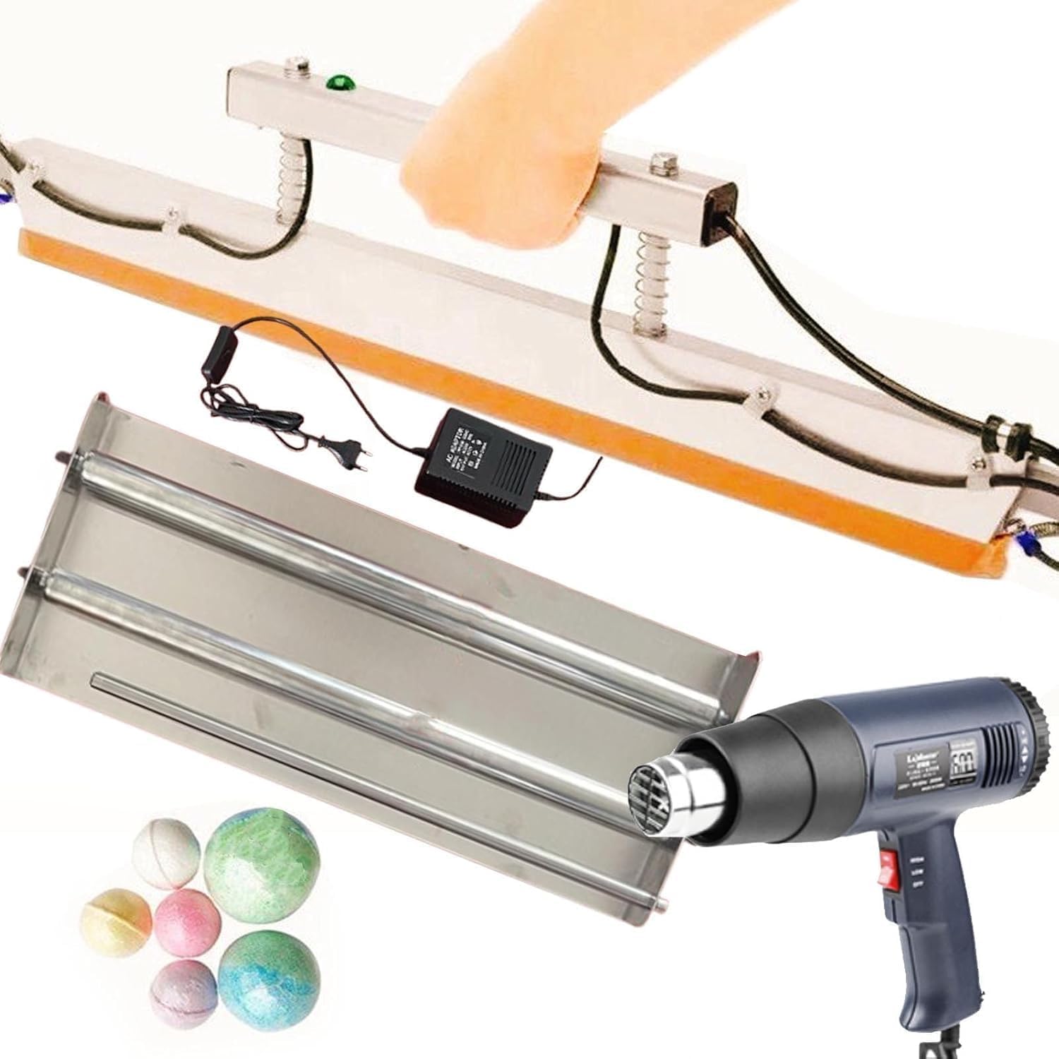 Scelleuse manuelle de film plastique bombes de bain, scelleuse thermique compacte, largeur de scellage de 500 mm, lemballage du sel et les loisirs créatifs, facile à utiliser