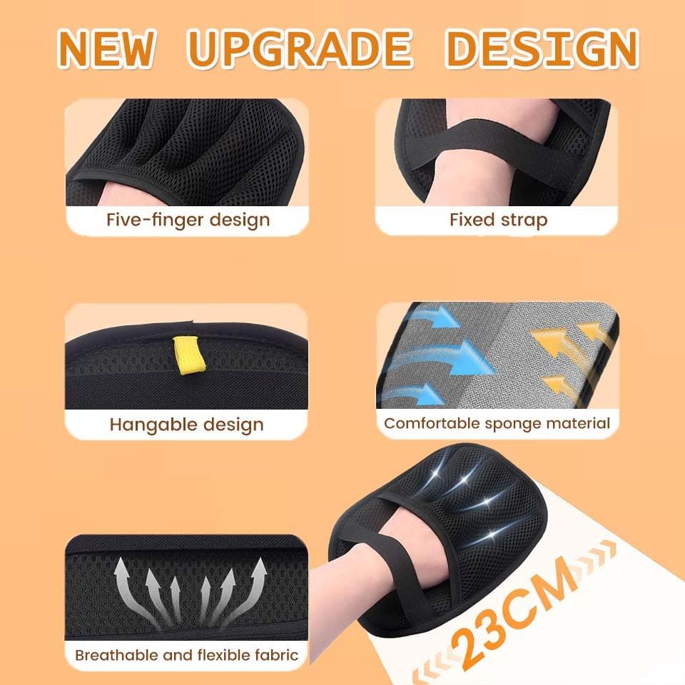 Image of 2 Pcs Cat Hair Remover from Clothes, Pet Hair Removal Glove for Dogs and Cats, Efficient Fur Removal Tool for Sofa Bed and Clothing, Black (2pcs(Black) A)