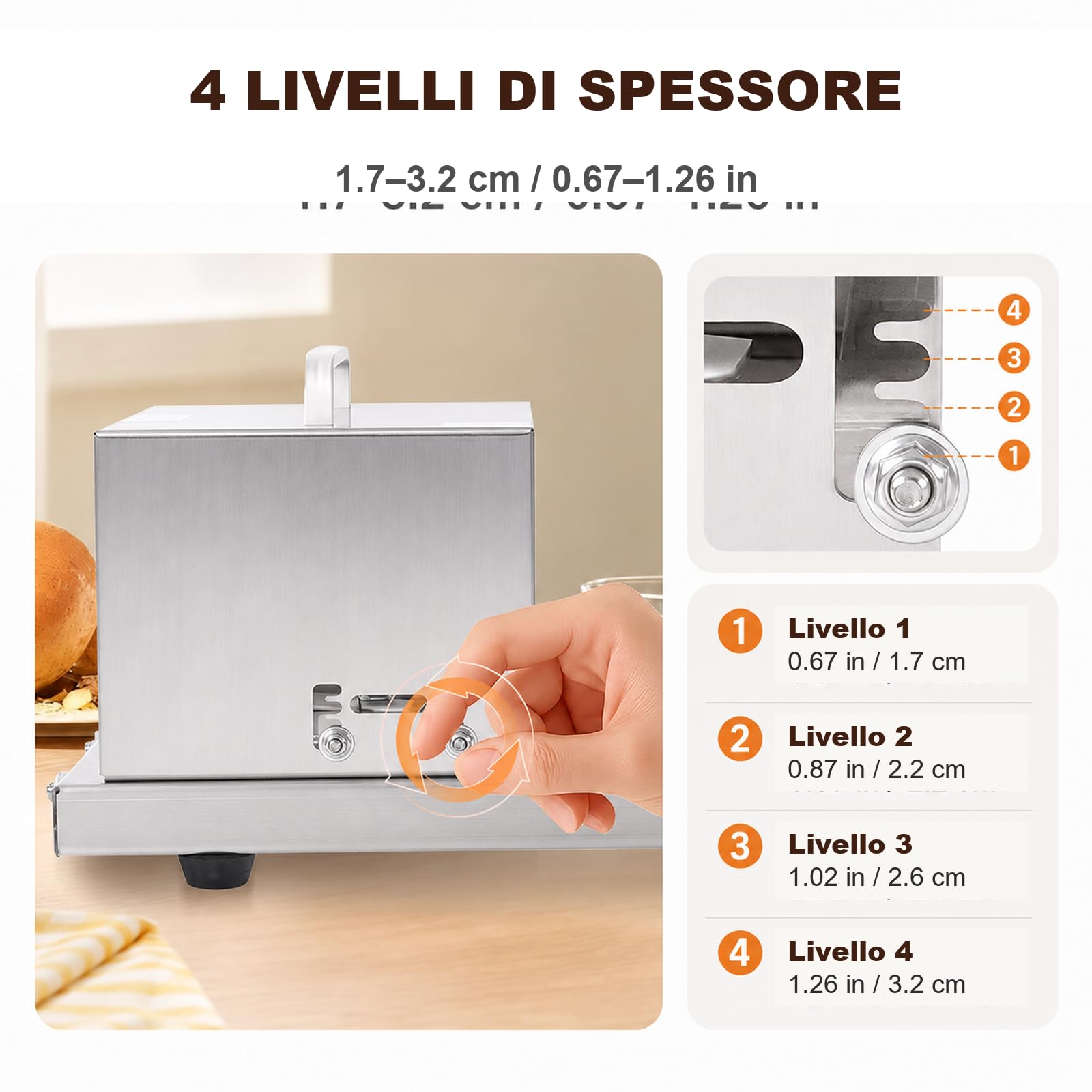 Tagliapane Manuale per Panini Hamburger 450-720 pz/h, Acciaio Inox