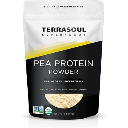 Terrasoul Superfoods Organic Pea Protein (Unflavored, Smooth Texture), 1.5 Pounds