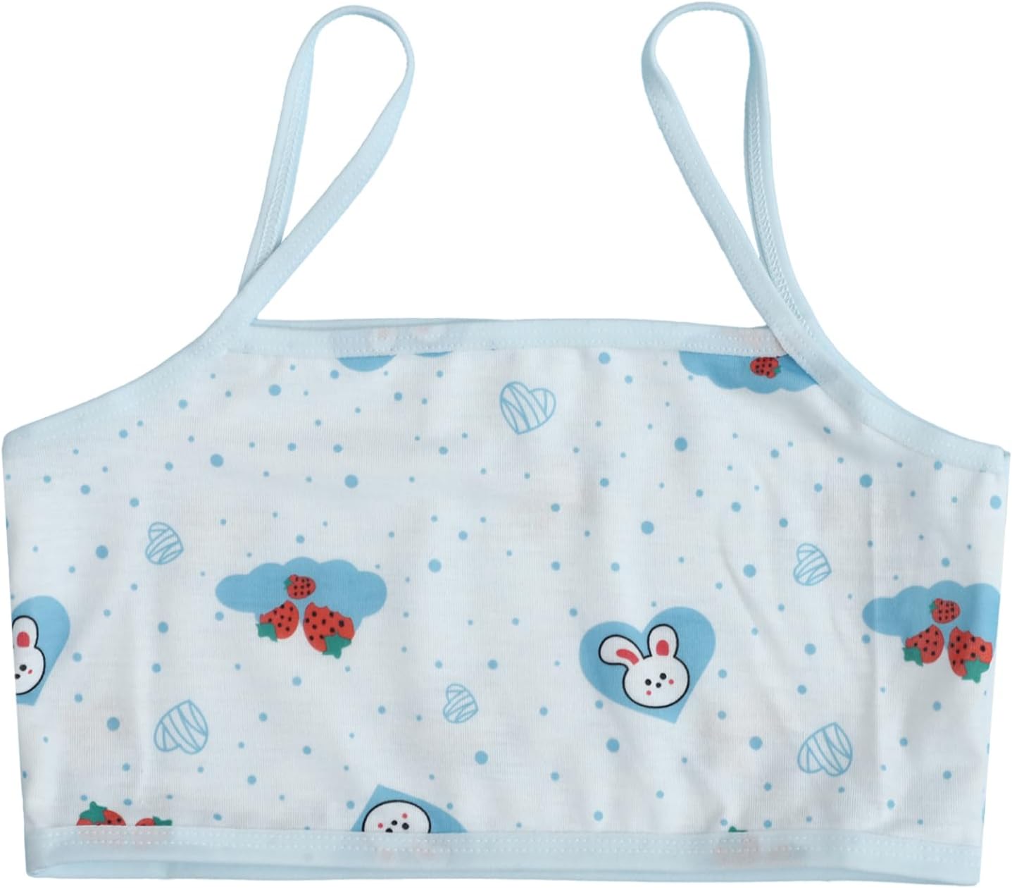 Kids Girls Printed Training Bra Set Spaghetti Straps Bralette Breathable Sports Undershirts