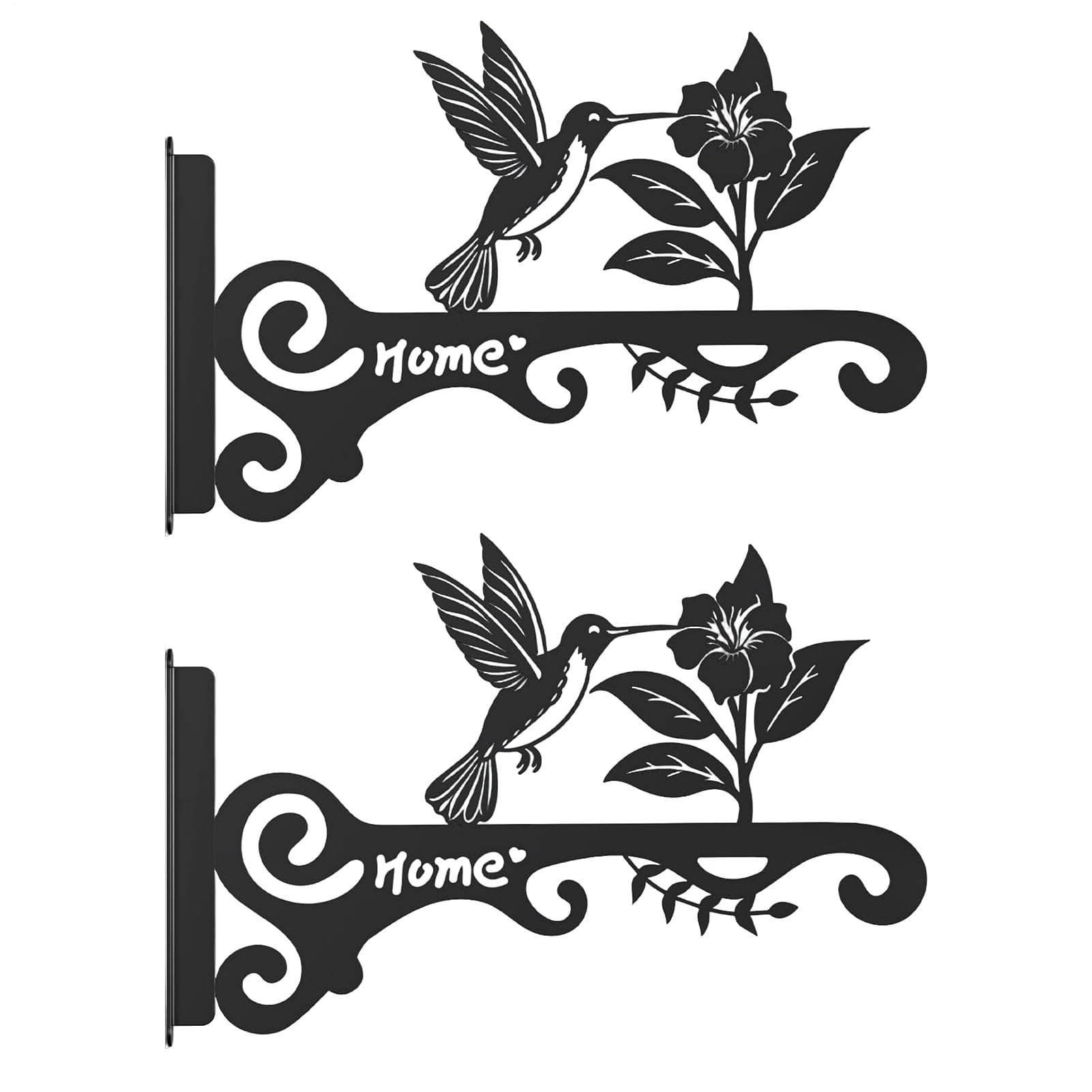 Support mural pour lanterne en métal forgé | Finition soignée motif oiseau