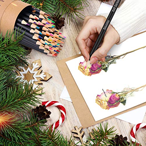 Image of Soucolor 72 Colored Pencils Set - Art Color Pencils for Adult Coloring Book | 72 Vibrant Oil-Based Colors, Soft Blendable leads, Smooth Laydown, Break-Resistant,- Coloring Books, Sketching, Adults.