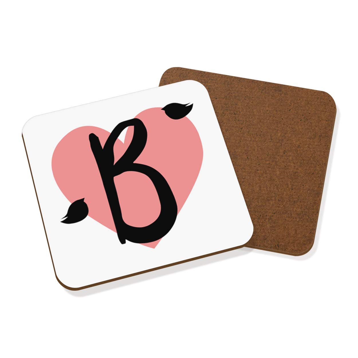 Letter B Heart Alphabet Coaster Drinks Mat
