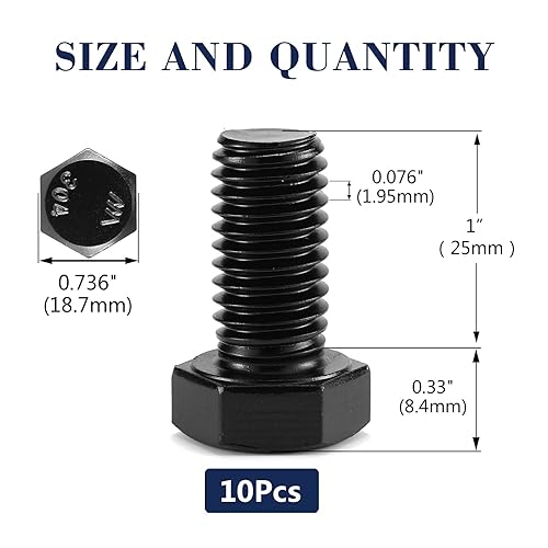 Miniatura 19 de Tornillo de cabeza hexagonal de 5/16-18 x 1/2 pulgadas, tuercas, arandelas planas y de bloqueo, 20 piezas de acero inoxidable 18-8 (304), totalmente