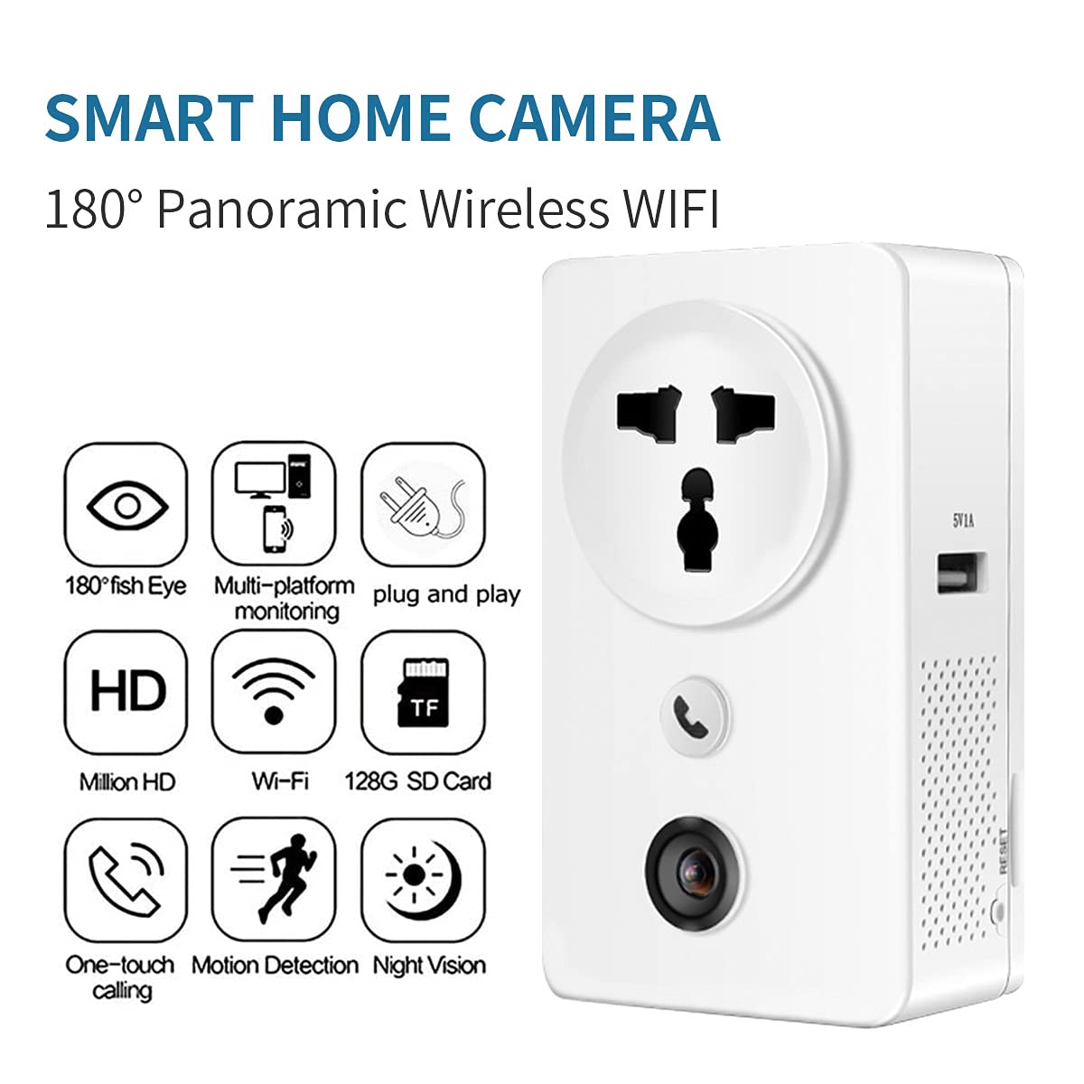 Buy looline Indoor Home Security 180 Degree Panoramic Camera