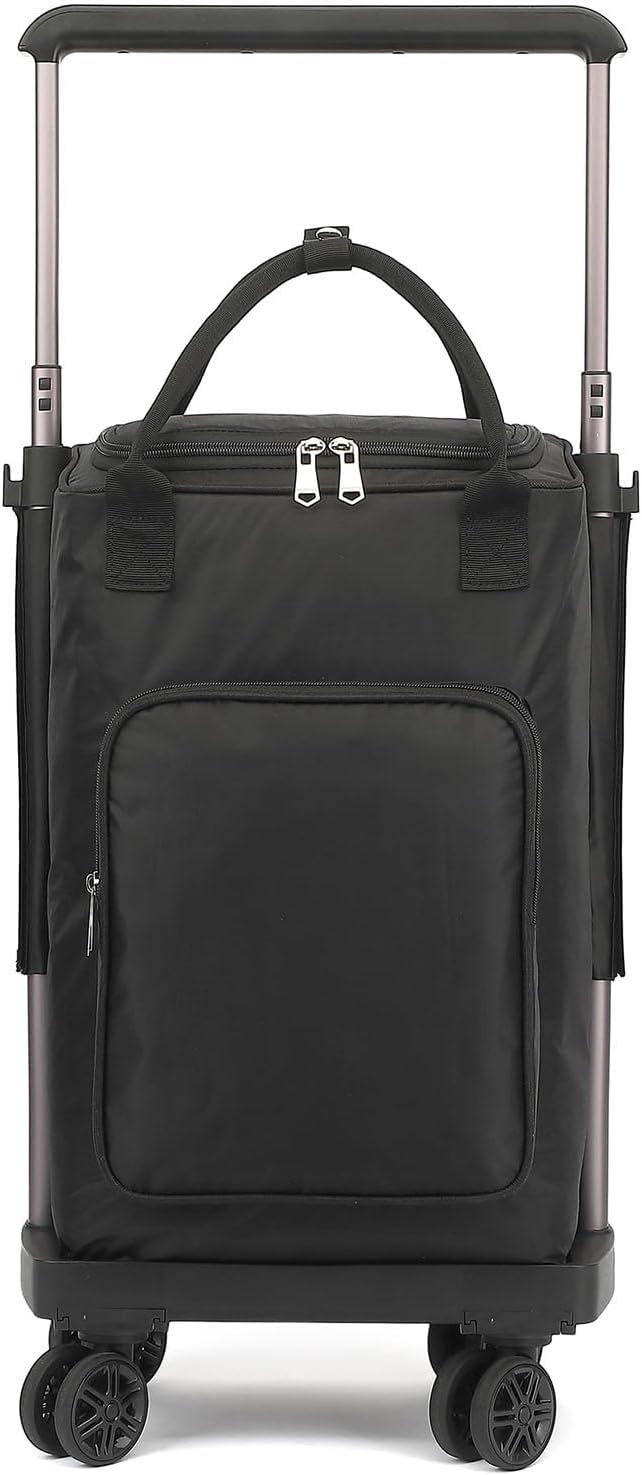 (Similar to stock photo) 2 in 1 Shopping Cart - 64L Shopping Trolley Replacement Bag,Travel Trolley Bag with Universal Wheels?Foldable Shopping Cart for Groceries 30 * 22 * 97CM(A)