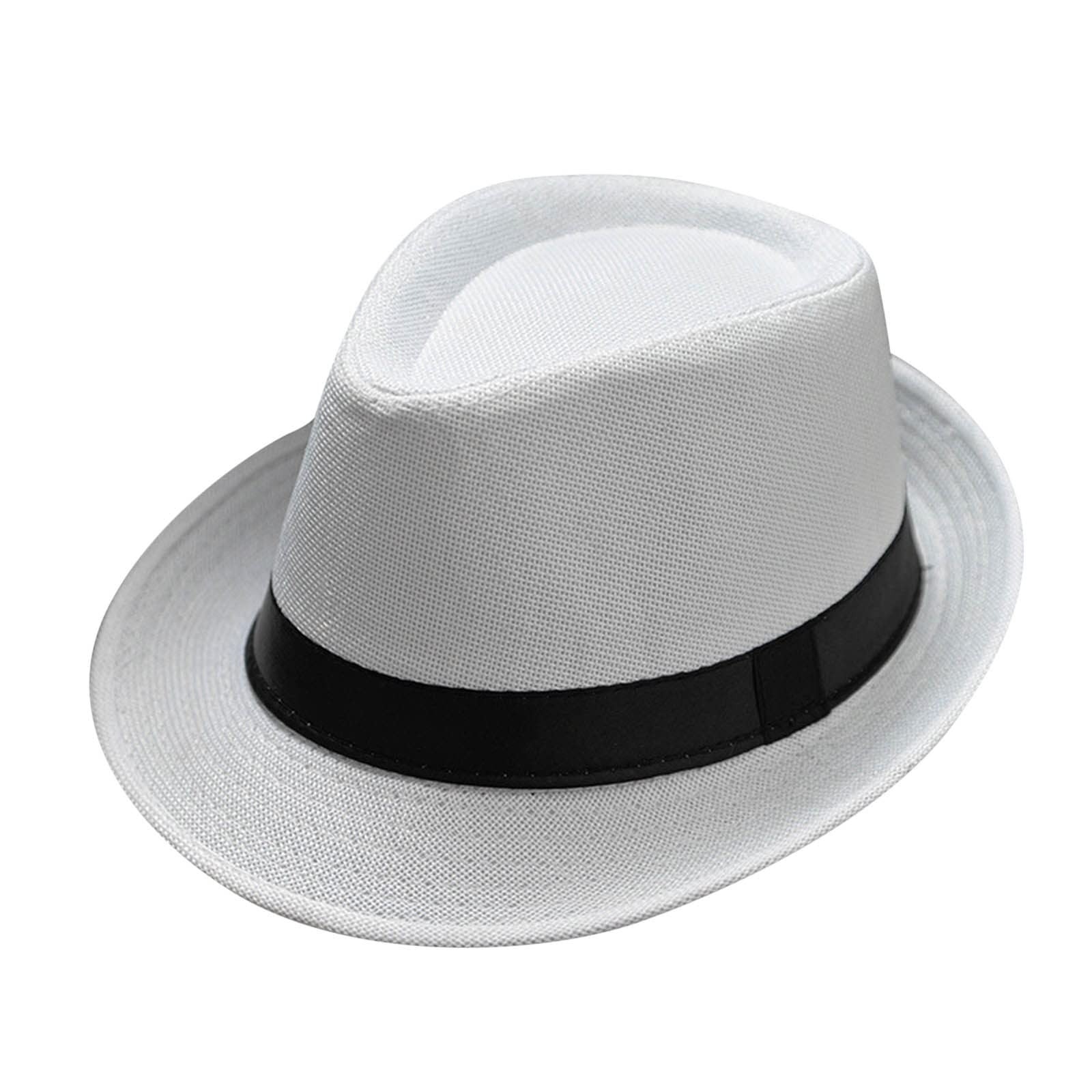 Unbekannt Sombrero de jazz retro para hombres y mujeres, sombrero de sol británico Soild sombrero de viaje para niños ropa de 12 meses, Blanco, Talla única