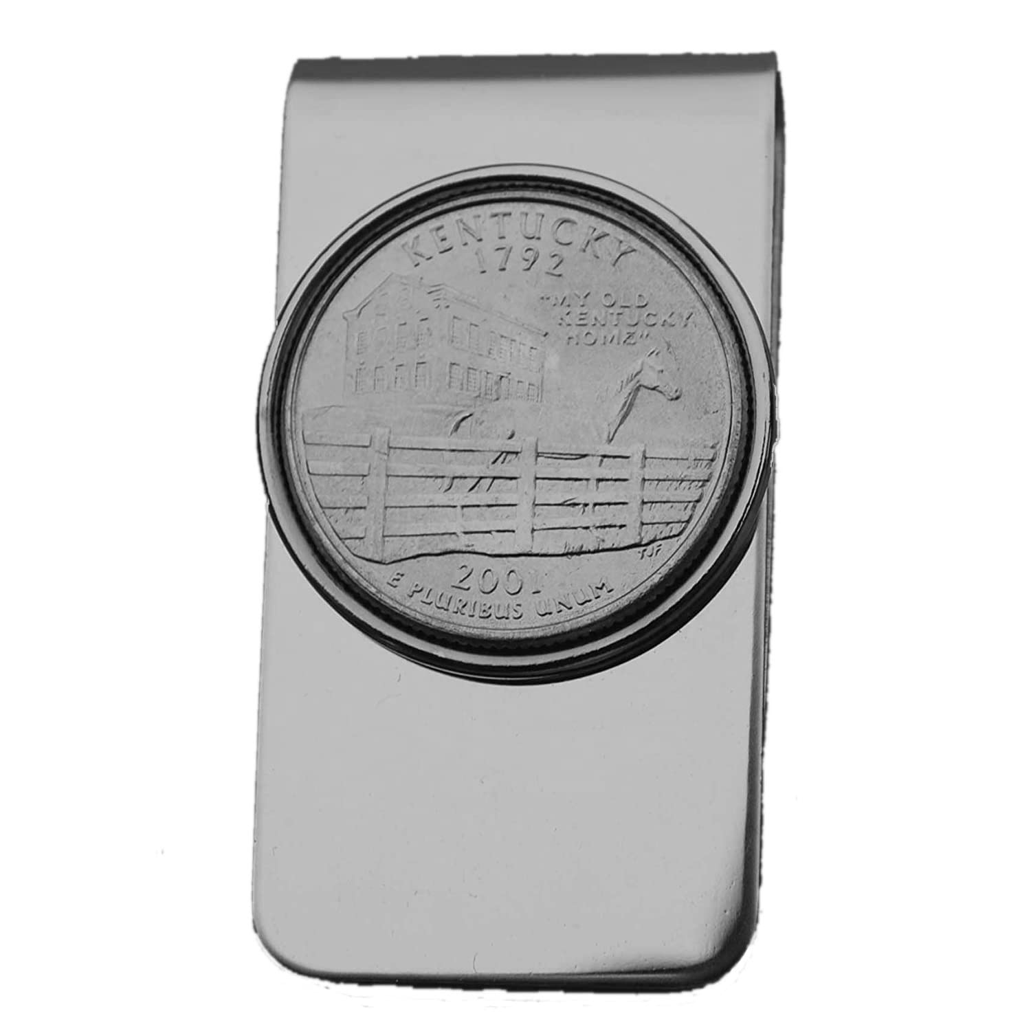 US 2001 Kentucky State Quarter BU Uncirculated Coin Money Clip New