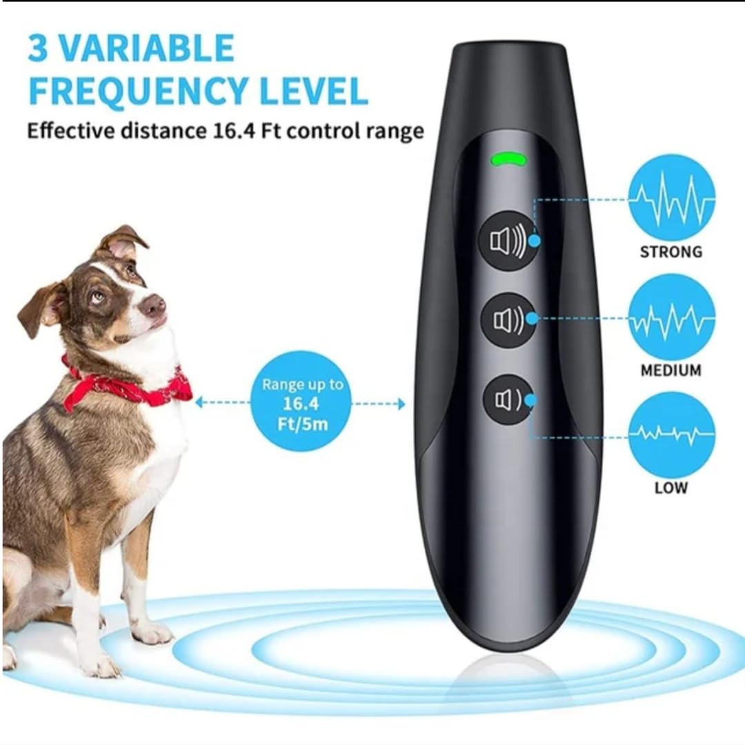 SCOLEO Anti Barking Device for Dogs - Barks No More with ultrasonic Dog bark Deterrent, VF Technology Dog Behavior Correction Device, Triple Modes Dog Trainer Sound - Dog Training Tools