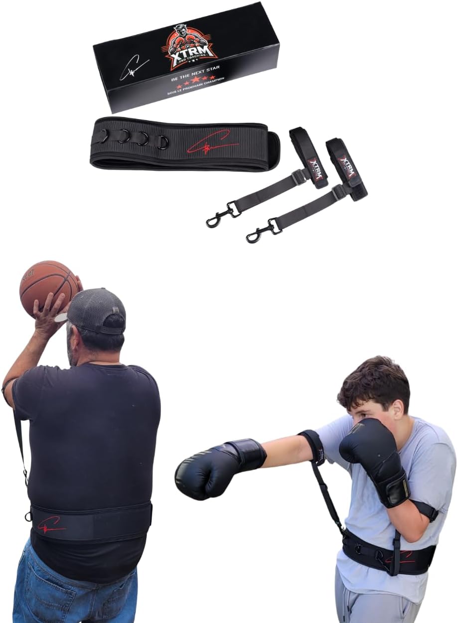 Elbows-in Training Belt Auto-Corrector, Basketball Aid, Golf Aid, Billard Aid, Martial Arts Equipment, Sparring, WinChun, Shadow Boxing, At Home Boxing, Elbows tucked in, For Adults & Kids, No Resistance (Small)