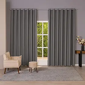 Cortina Blackout para Sala - Tecido 100% Corta Luz Impermeável, Anti-Ruído e Privacidade, Ideal para Sala de Estar, Quarto e Escritório, Design Elegante e Durável (Cinza,2,80 x 2,30 m)
