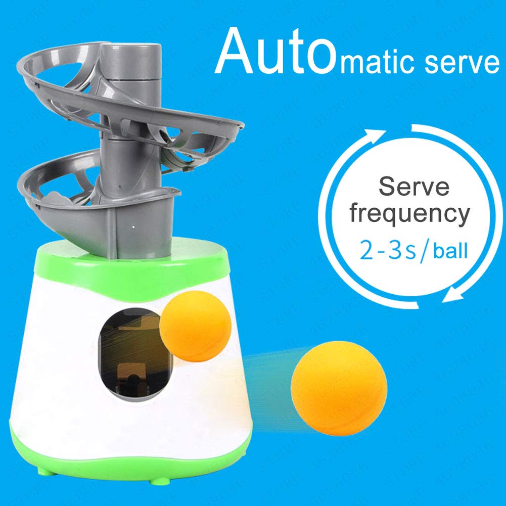 NANANA Lanciatrice Automatica della Palla Portatili Esercitatore del Lanciatore di Rumore Metallico di Ping-Pong per Addestramento ed Intrattenimento, 33x16cm