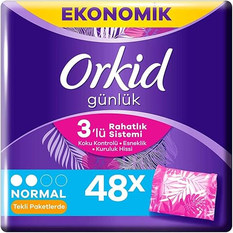 Orkid Günlük Normal Tekli Paketlerde Hijyenik Ped Ekonomik Paketi (1 x 48 Adet)