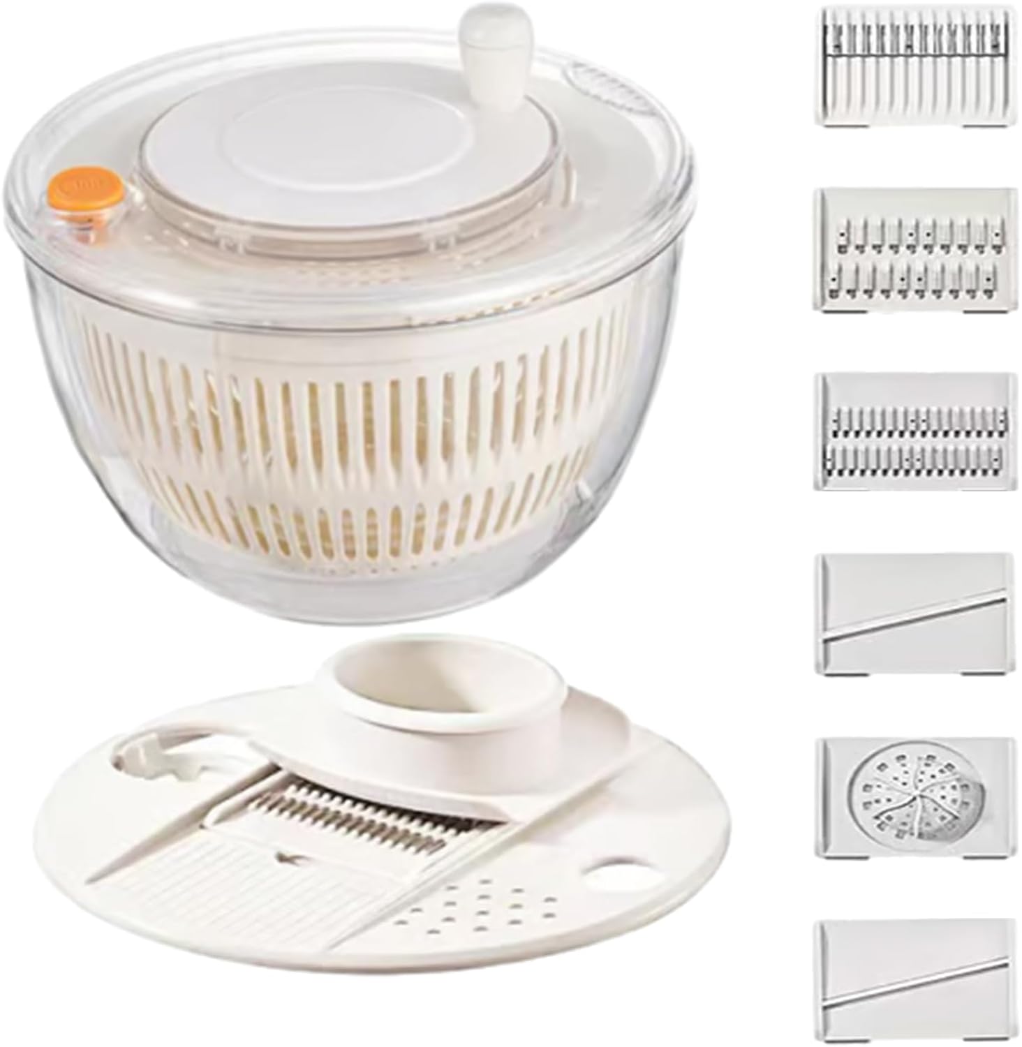 3-In-1 Salad Spinner Pro, Large Capacity Multi-Function Salad Spinner, This Large Pump Salad Spinner Lets You Wash, Dry, And Serve Your Greens In Minutes, Make Salad Prep Faster (white)