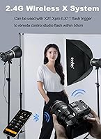 Vista 5 de GODOX MS300V - Kit de luz de fotografía flash de estudio, 2.4G 300W Bowens Mount Strobe Flash Kit de iluminación con soporte de luz, caja de luz