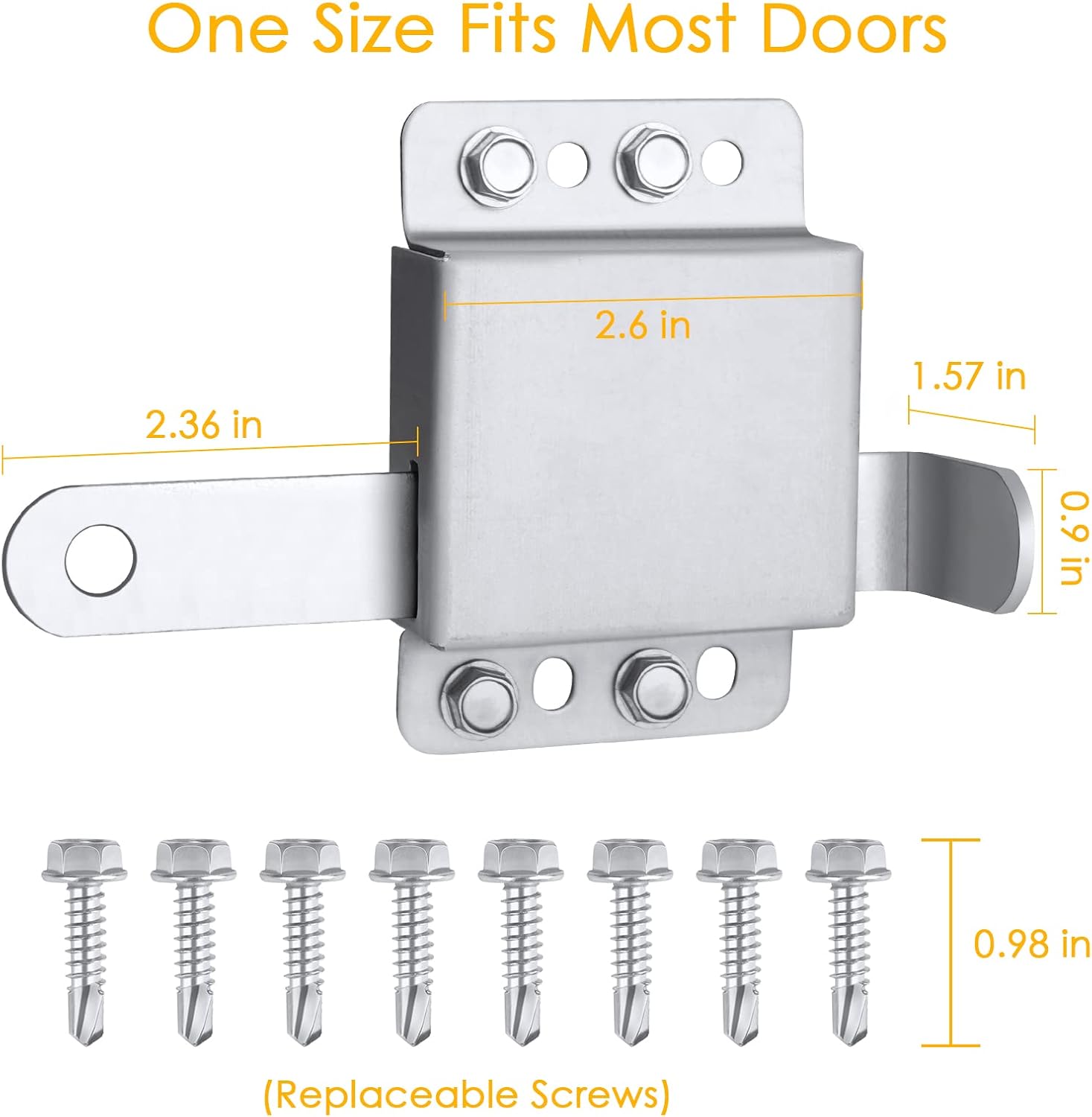 Sliding Garage Door Locks Security Lock- 3 Pack Safety Garage Door Latch Kit for Extra Security - Ideal for Opener Systems and Roll-up Doors - Metal Parts with Keyless Entry and Manual Release