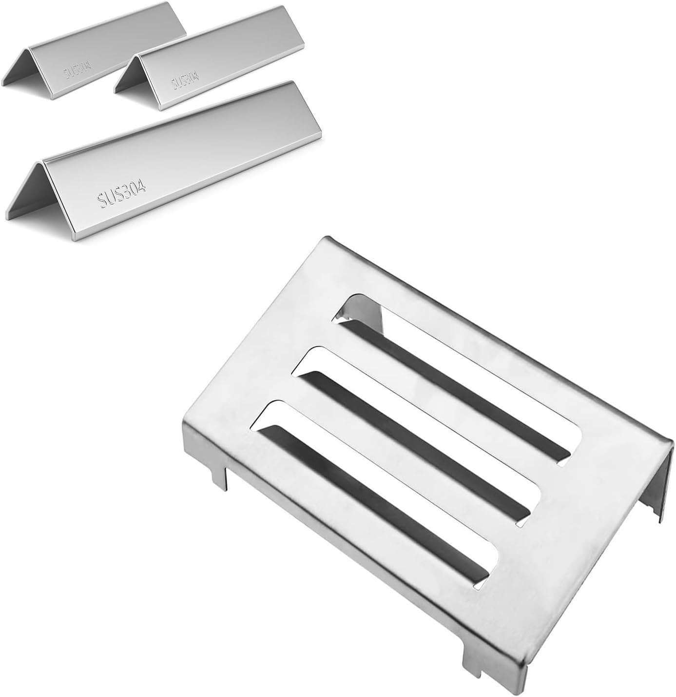 Hisencn 7635 15.3 Inch SUS304 Flavorizer Bars for Weber Spirit I & II 200 Series, 67060 Grill Heat Deflector for Weber Spirit II 200 and 300 Series,Flavor Bars for Weber GS4 Spirit Grill Parts