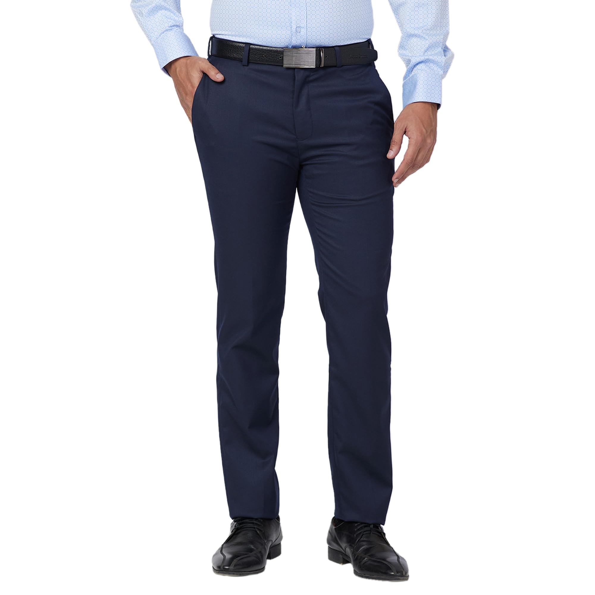 raymond Men's Slim Fit Structure Pattern Polyester Blend Pleated Formal Trouser-picture-13