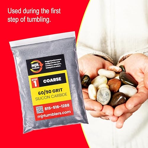 Miniatura 4 de 5 libras de grano de pulido de roca de carburo de silicio grueso MJR Tumblers Premium 6090 para el pasoetapa 1, MJR Tumblers es una empresa