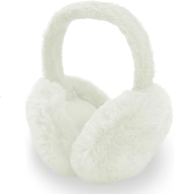Winter Ear Muffs Women, Faux Fur Winter Girls Fuzzy Earmuffs, Foldable Fluffy Ear Covers, Outdoor Warm Ear Covers