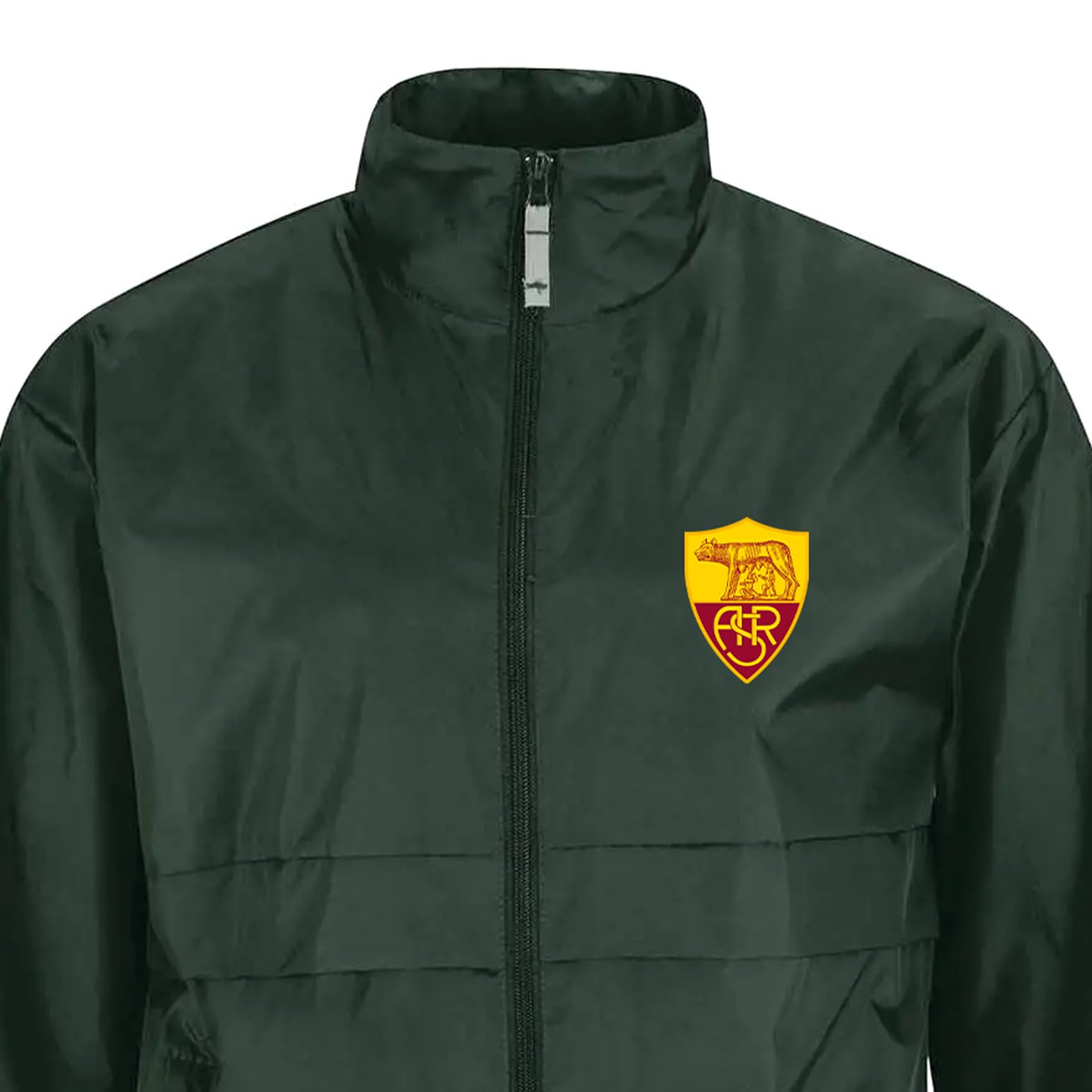 AS Roma Antivento Full Zip Logo Verde Antivento Unisex - Adulto