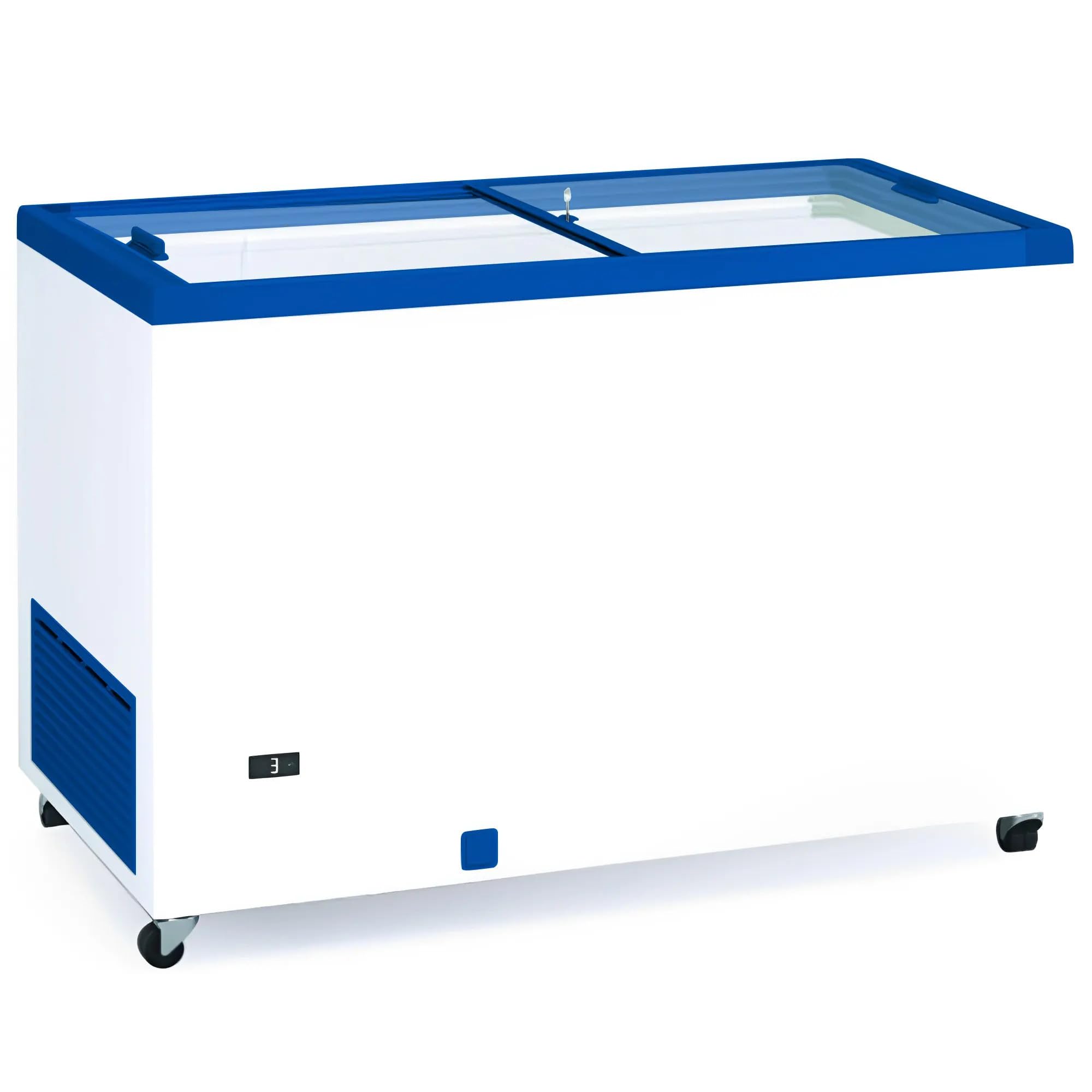 MBH -Arcón congelador profesional 130 cm y 390 litros con puertas correderas de cristal. Congelador horizontal industrial de bar, restaurante y hostelería.