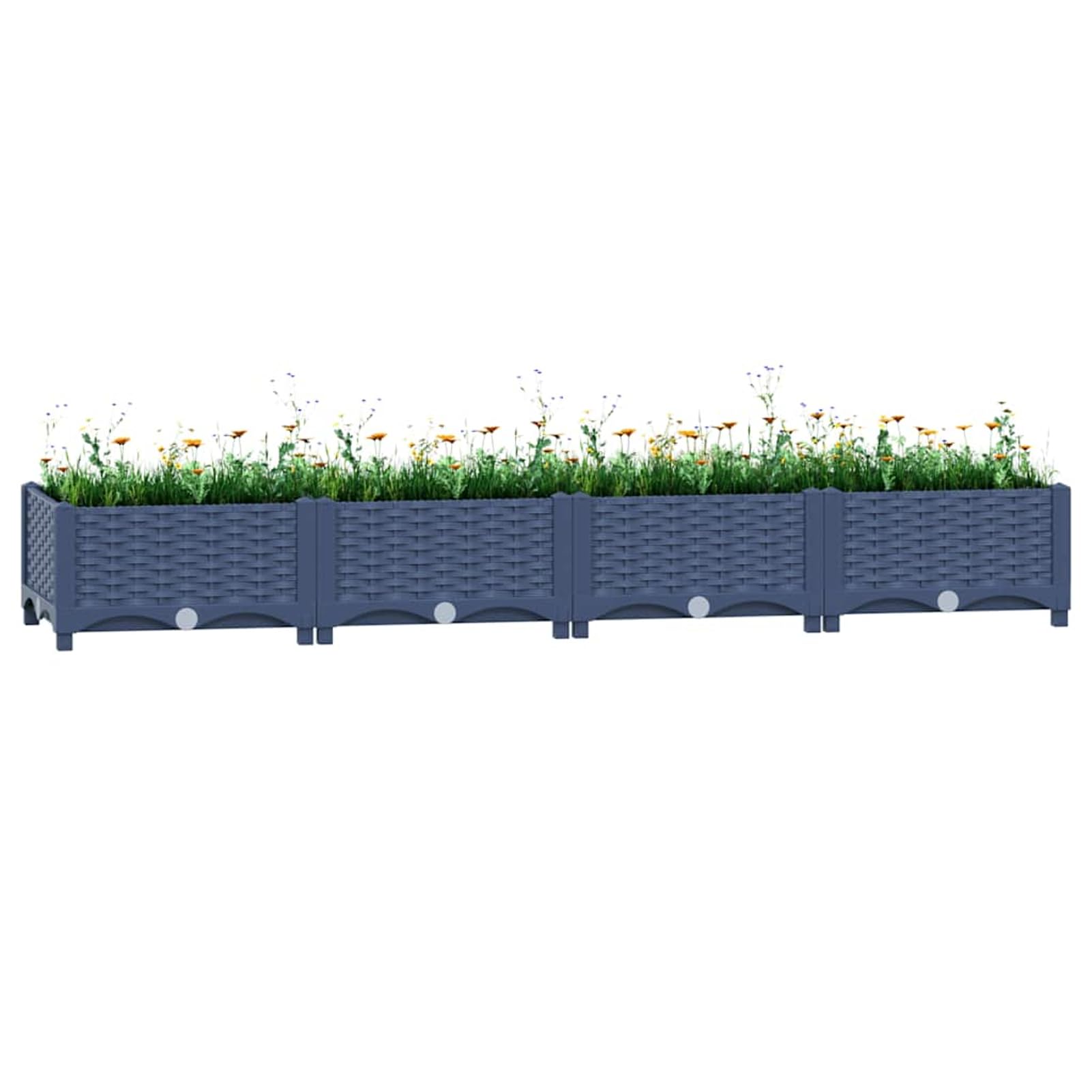 Gecheer Letto Rialzato per Giardinaggio, Vaso Giardino Fioriera Aiuola Contenitore, 160x40x23 cm in Polipropilene Robusto, Spazio Ampio per Piante, Ideale per Balcone Cortile e Orto Domestico