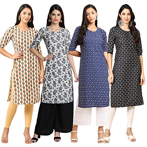 Image of Pinkmint Women's Crepe Digital Print Straight Kurta (RM-348-370-360-366)