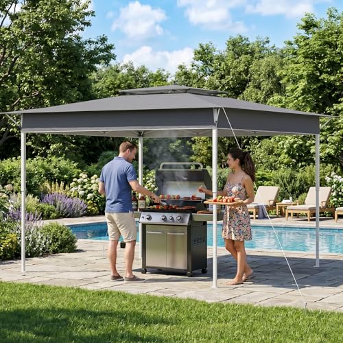 ECOTOUGE 11x11 Pop Up Gazebo with Double Roofs Easy Instant...