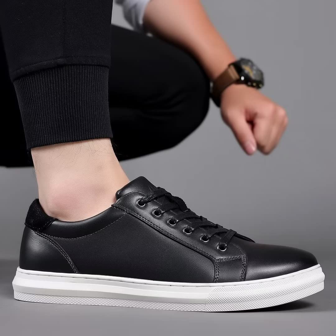 Arkbird Casual Sneakers Breathable Lace-Up Leather Walking Shoes Comfortable Fashion Sneakers for Men Daily Work product thumbnail 4