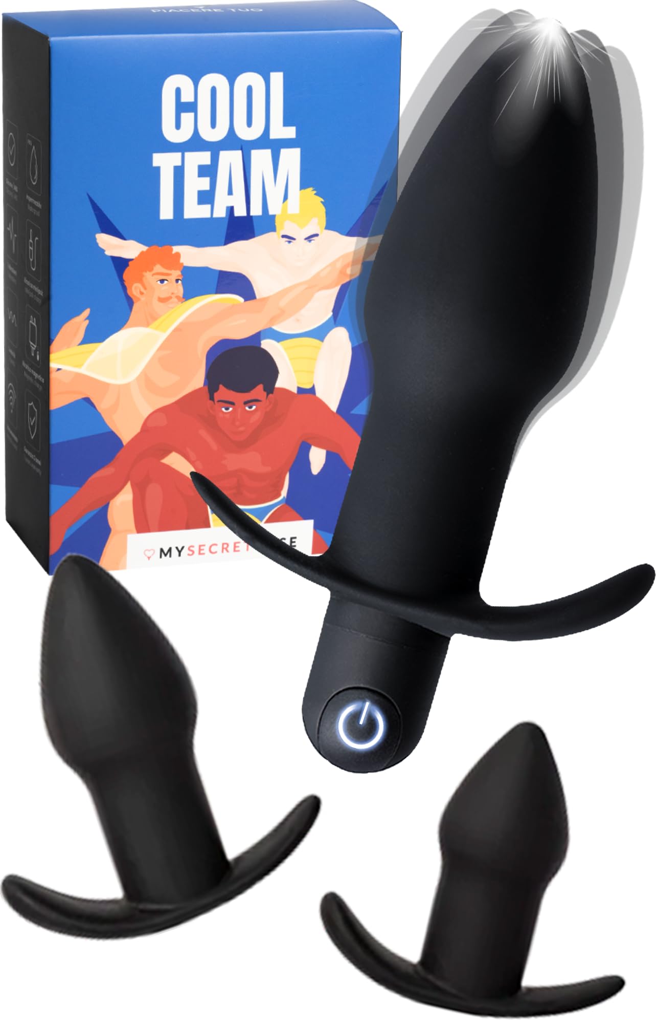 MySecretCase Analplug# für Männer Vibrator mit Fernbedienung Set 3 Stück (S-M-L) Anal Trainer Analdehner für Frauen Anal Vibrator Analplug Silikon ButtPlug Wasserdicht Progressiver Analplugs Butt Plυg