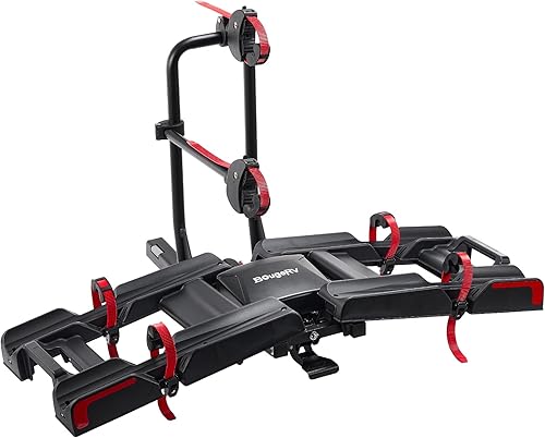 Miniatura 9 de BougeRV Enganche para bicicleta eléctrica de 2 pulgadas para automóvil, SUV, camión, carga máxima de 198.4 lbs, soporte para 2 bicicletas de