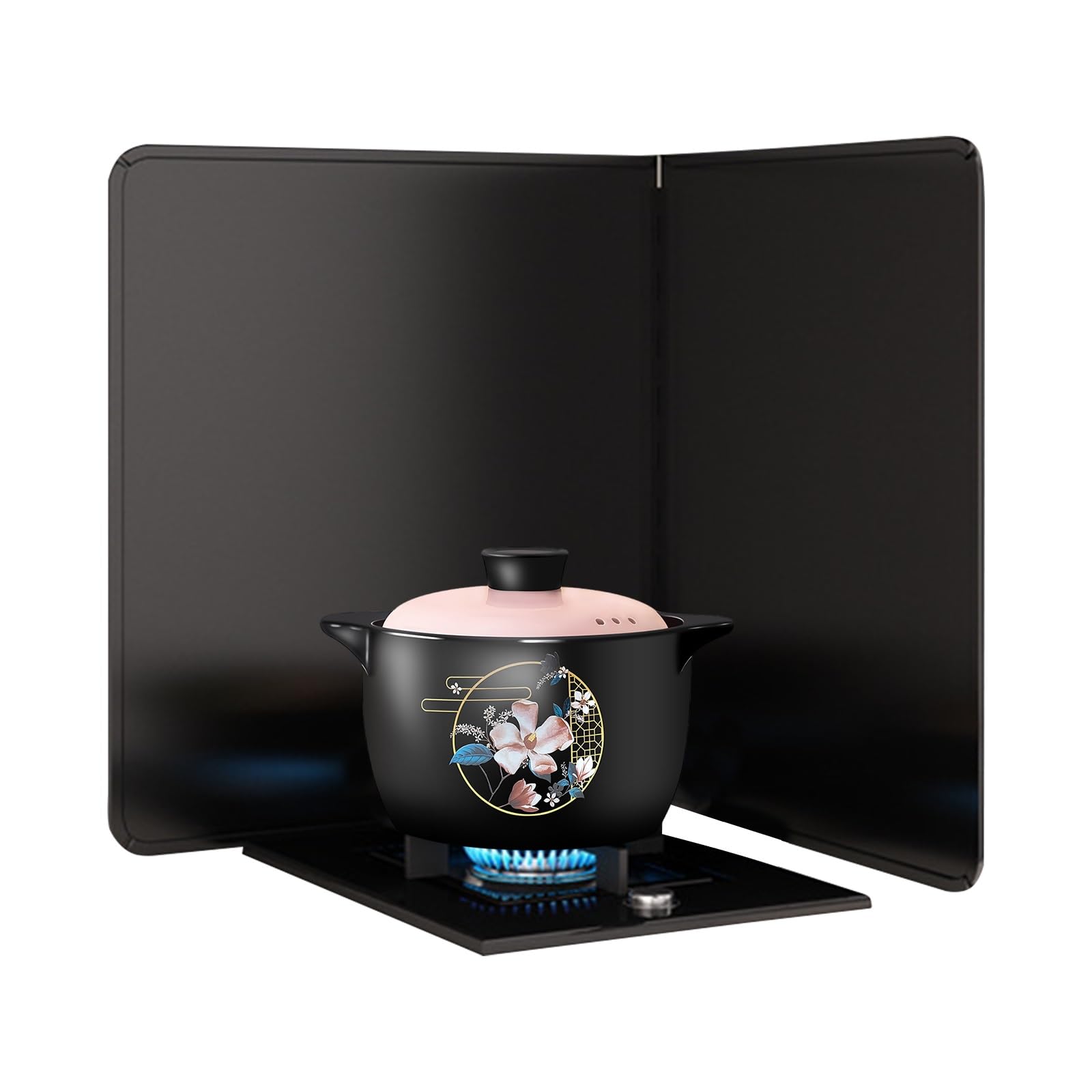 Protection anti-éclaboussures de cuisinière noir lot de 2 plaques 40x40cm pour la cuisson
