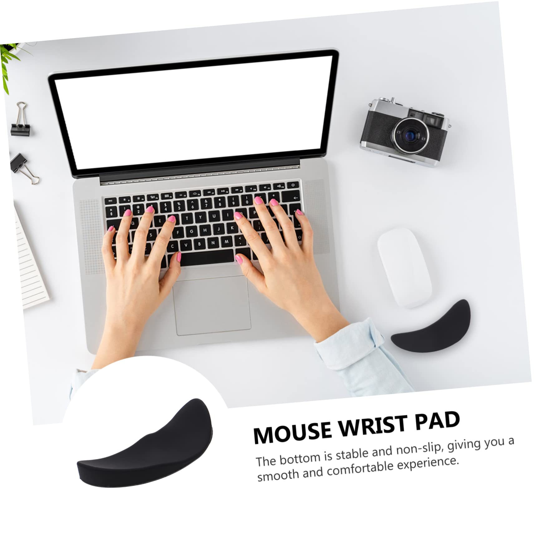 SHINEOFI 3 Pz tappetino da polso per mouse tastiera morbida kit per orpelli per topo mano supporto del gomito della tastiera supporto poggiapolsi per mouse Gel di silice Black