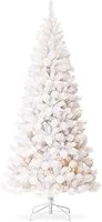 Vista 52 de Glitzhome Prelit Christmas Tree, 6ft Flocked Artificial Christmas Tree Serene Snowscape Fir with 300 Warm White Lights for Home, Office, Party