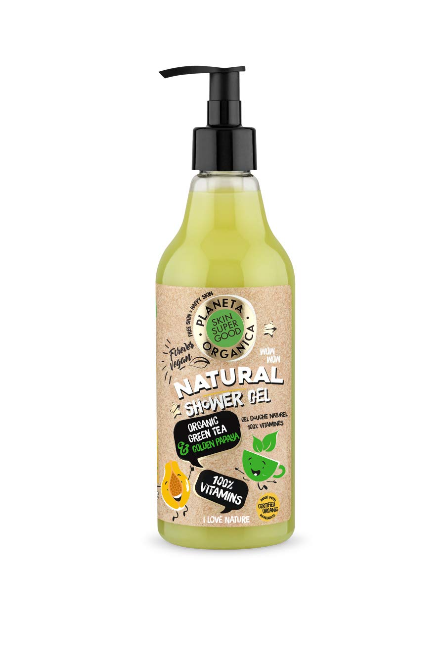 Skin Super Good Natural Shower Gel "100% Vitamine", 500 ml of 6 Pieces/Kr, 500 g