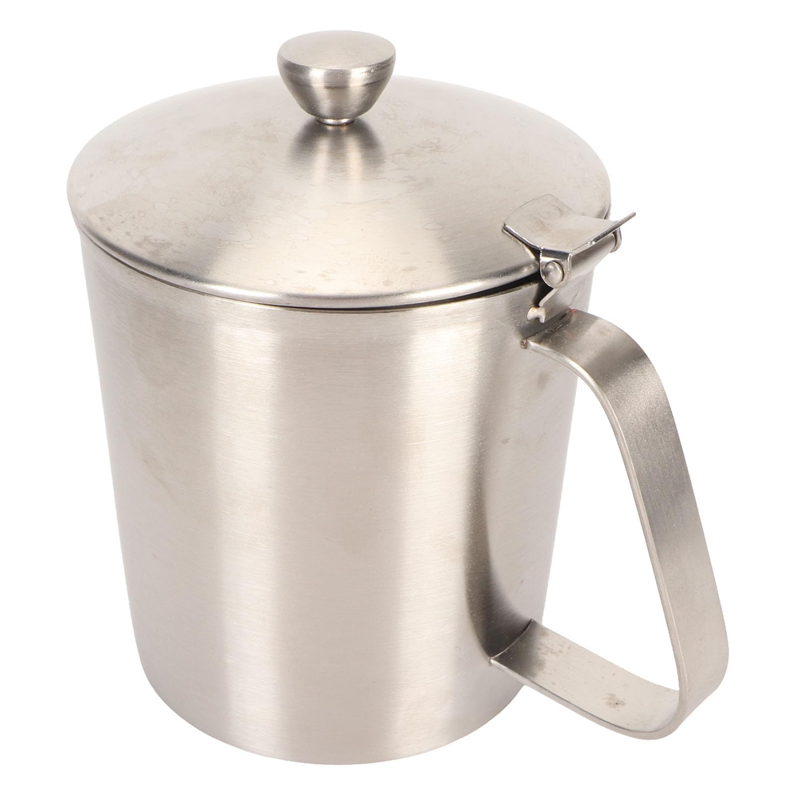 Taza medidora de acero inoxidable 304 de 700ML de espesor con tapa con mango marcado para espumar leche y Latte Art