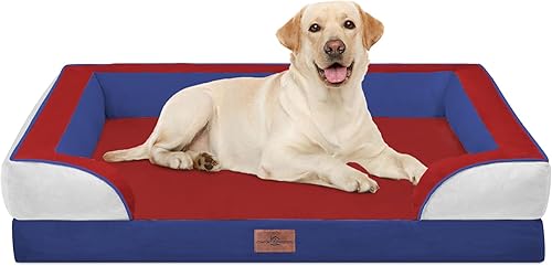 Miniatura 268 de Comfort Expression - Cama ortopédica perros pequeños, 20 x 14 pulgadas, impermeable, espuma soporte cartón de huevo, cojines extraíbles, sofá con