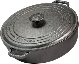 Panela De Ferro Fundido 3,9 L Risoto Risoteira 28 Cm Com Tampa