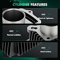 Vista 5 de SCITOO Kit de reconstrucción de pistón de cilindro de 1.850 in y 72 cc para Honda para CRF70F 2004 2005 2006 2007 2008 2009 2011 2012, para Honda