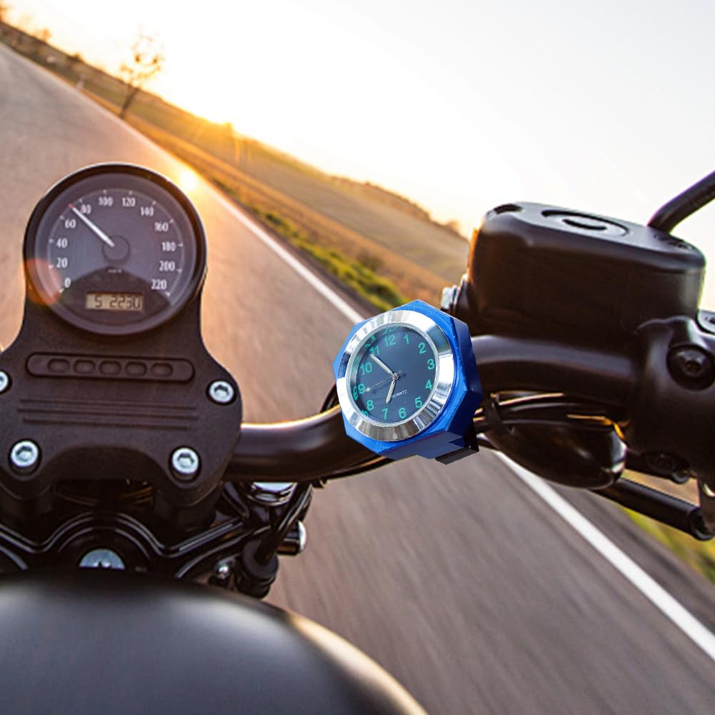 Zegarek motocyklowy, na kierownicę – wodoszczelny IPX7, cyfrowy zegarek na kierownicę ze stopu aluminium, do motocykli, rowerów elektrycznych, rowerów górskich, rowerów, kwarcowych, świecący w