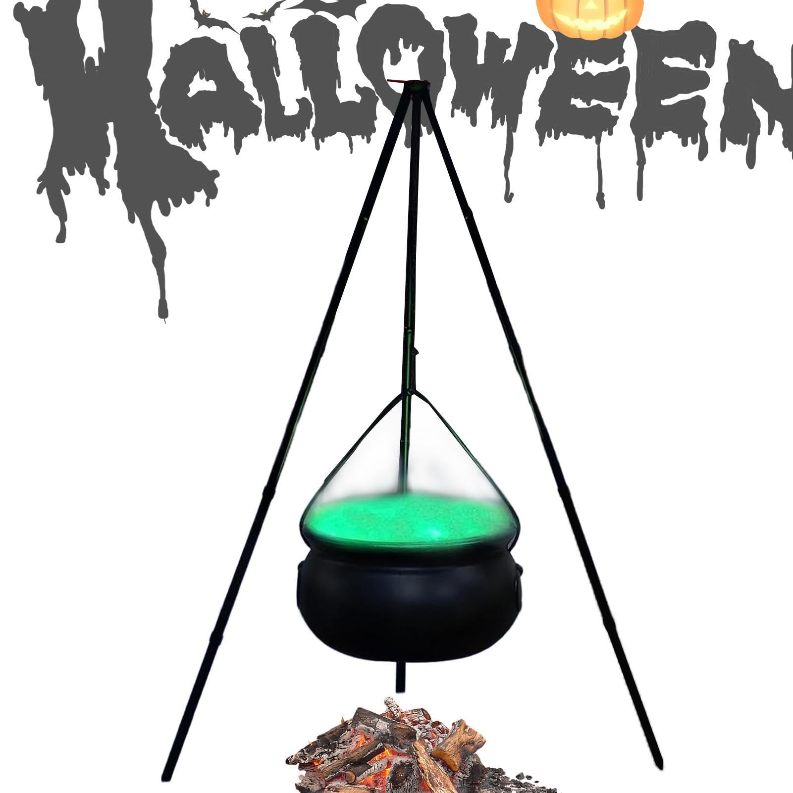 Caldero De Brujas En Trípode, Decoración De Halloween De Caldero, Decoración De Caldero De Halloween, Decoración De Brujas De Tazón De Dulces De Halloween, Decoraci De Halloween