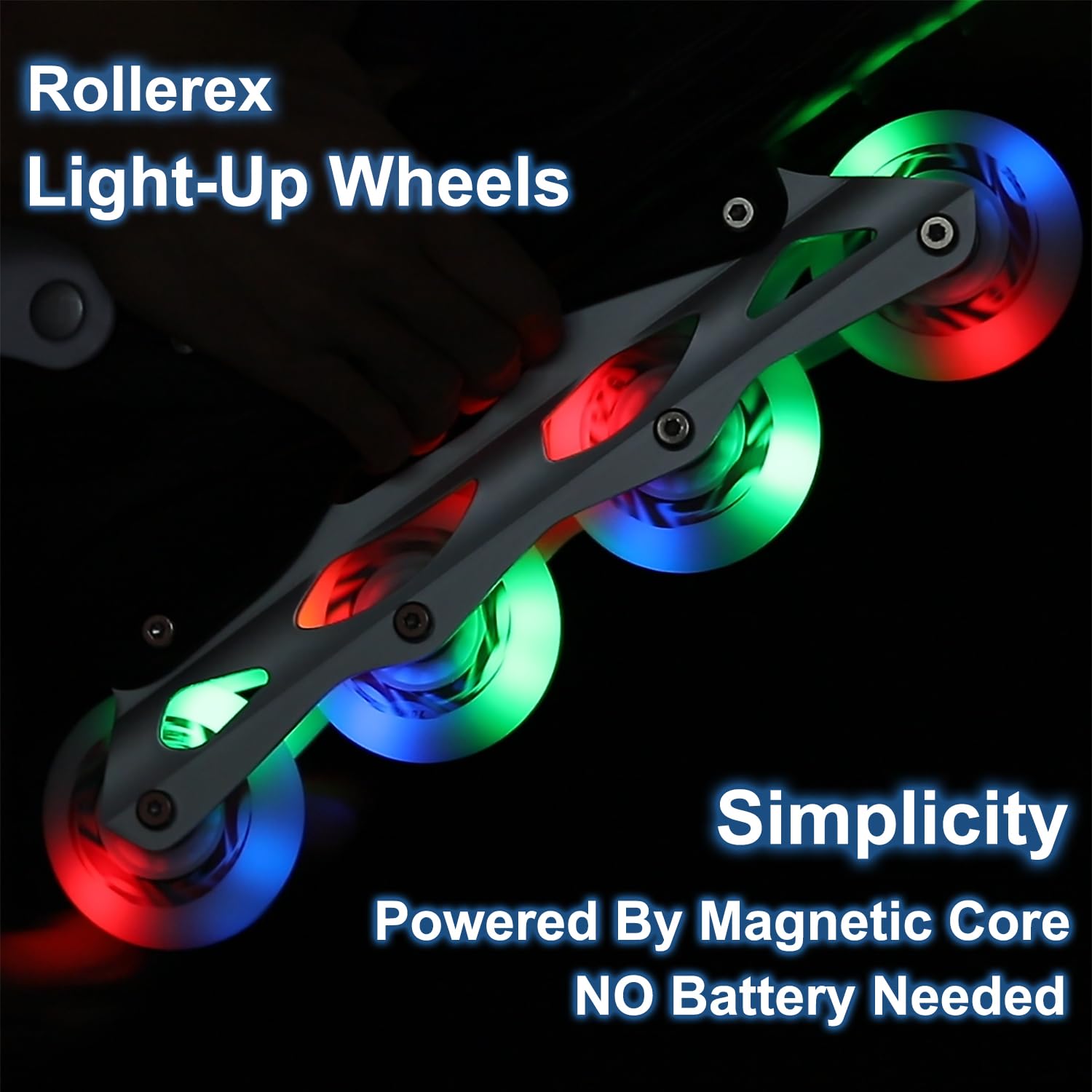 Lot de 8 roues de rechange pour patins à roues alignées de 64 mm avec roulements ABEC-9 lumineux