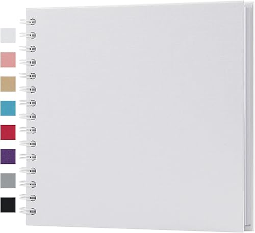 Miniatura 41 de potricher Álbum de fotos para scrapbook DIY de 8 x 8 pulgadas, 80 páginas, papel kraft grueso en blanco amarillo, libro de recuerdos para bodas